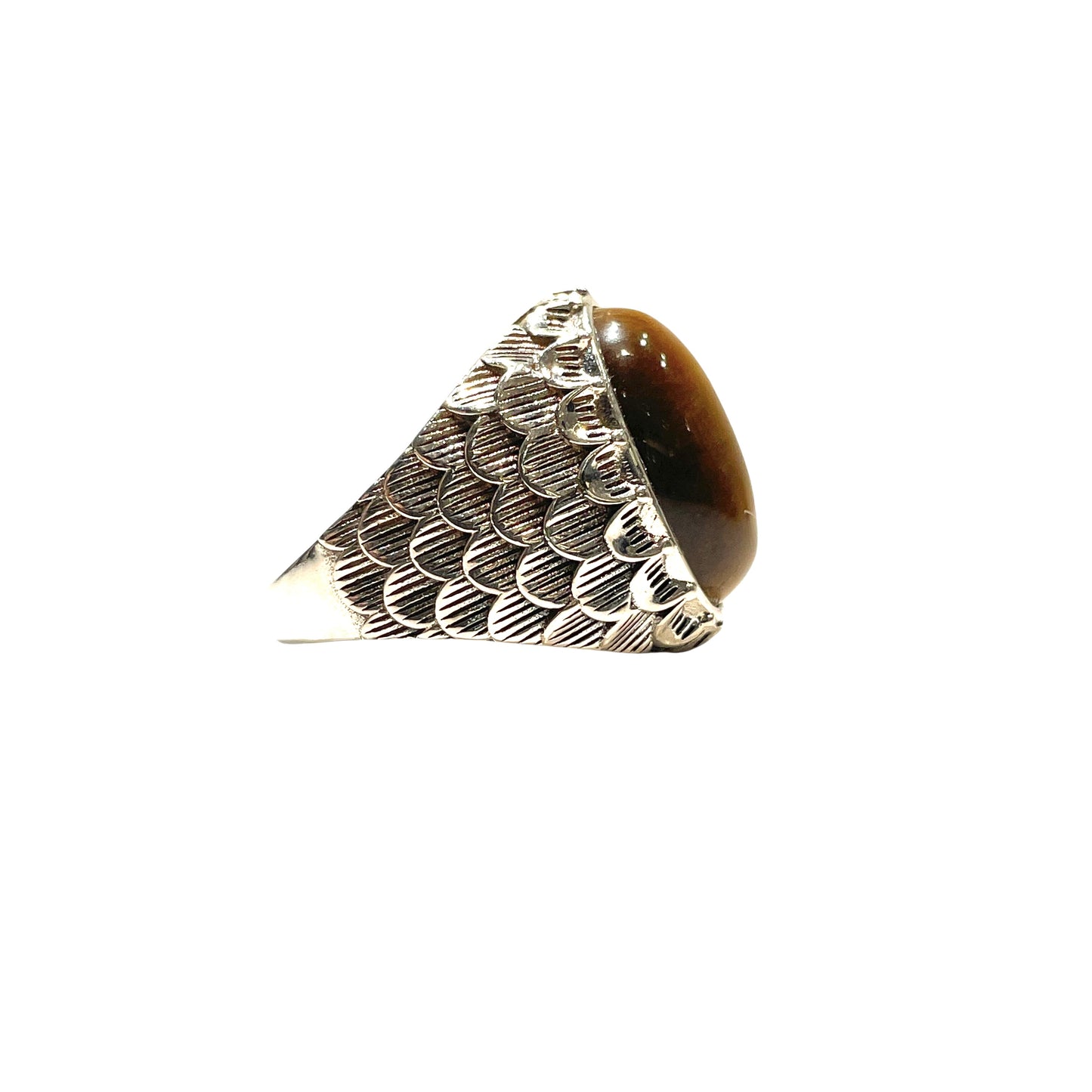 Snake scale ring stone “ Tiger Eyes ”