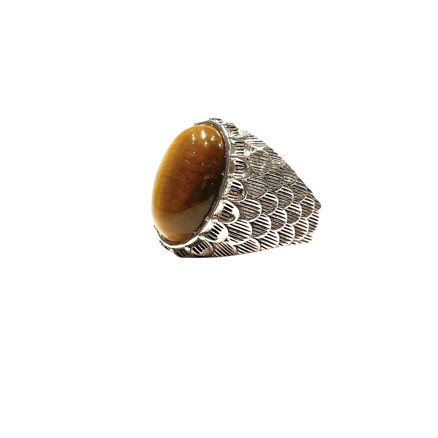 Snake scale ring stone “ Tiger Eyes ”