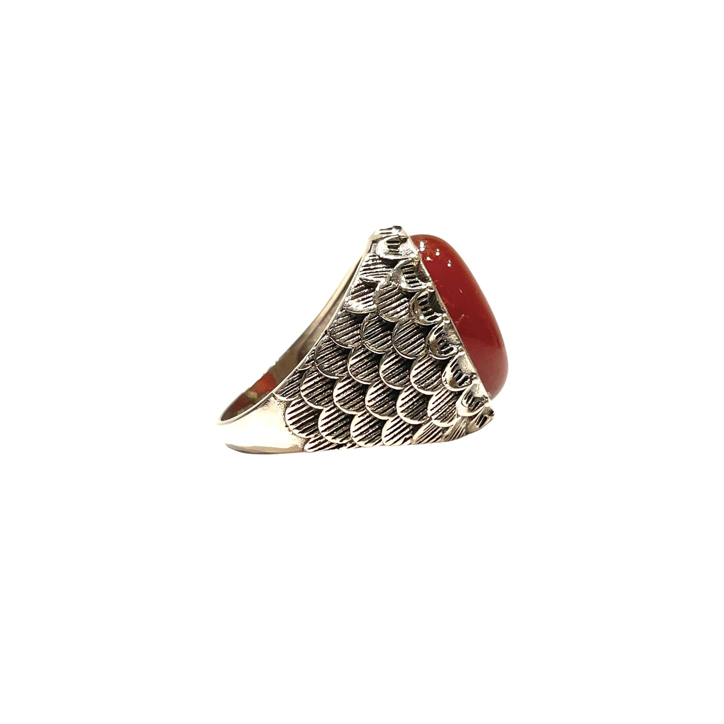 Snake scale ring stone “ red onyx “