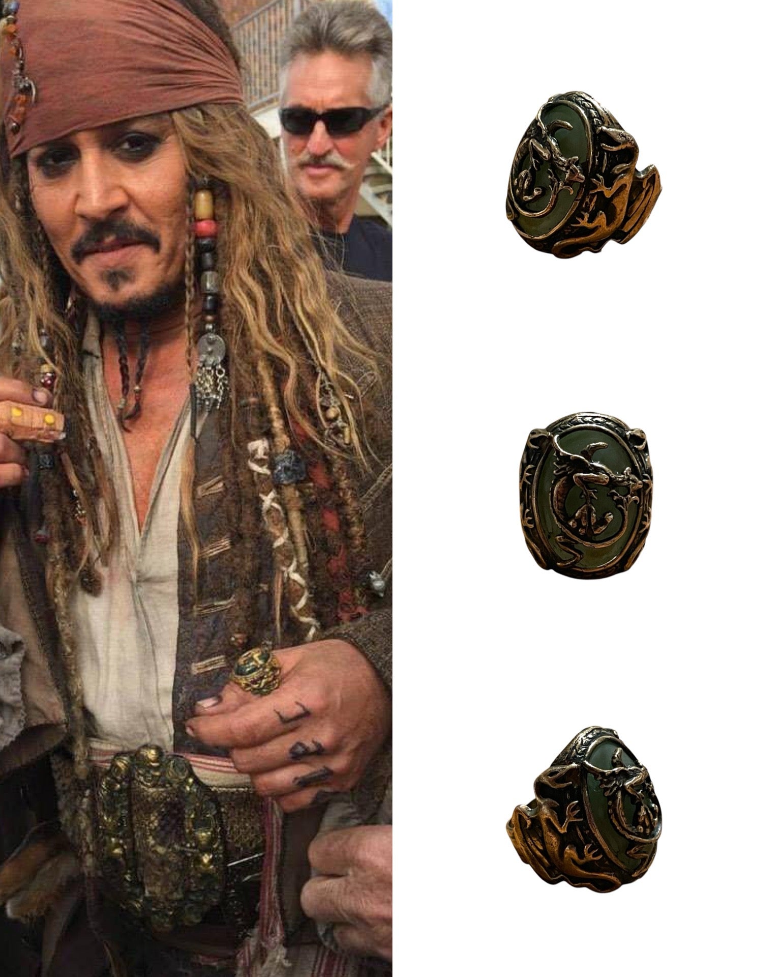 Dragon Ring Brass Captain Jack Sparrow The Pirates of The Caribbean