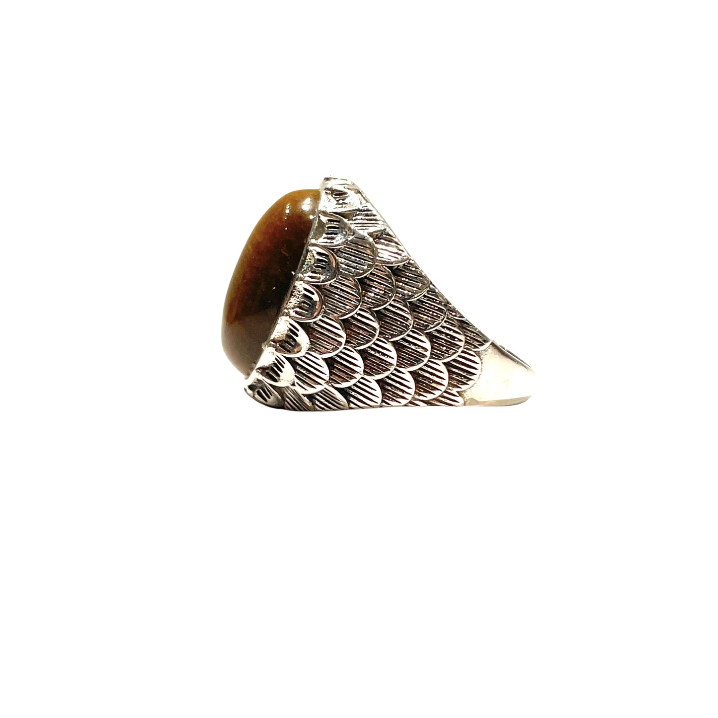 Snake scale ring stone “ Tiger Eyes ”