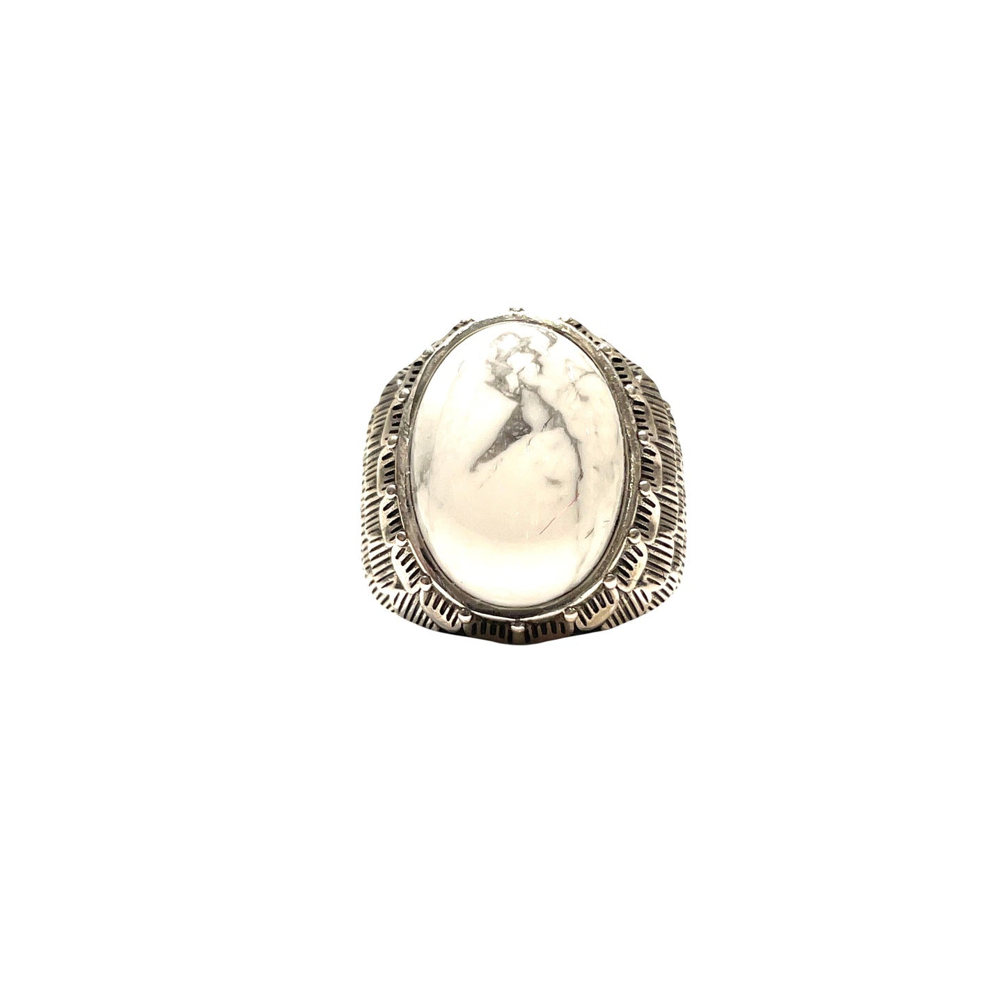 Snake scale ring stone “ howlite white”