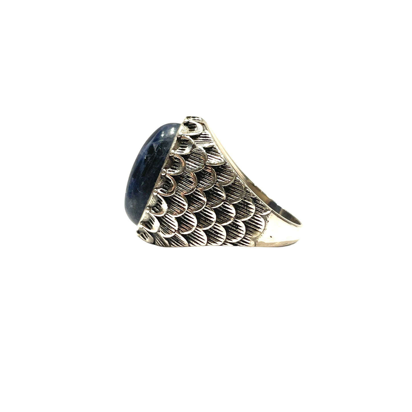 Snake scale ring stone “ Sodalite blue”