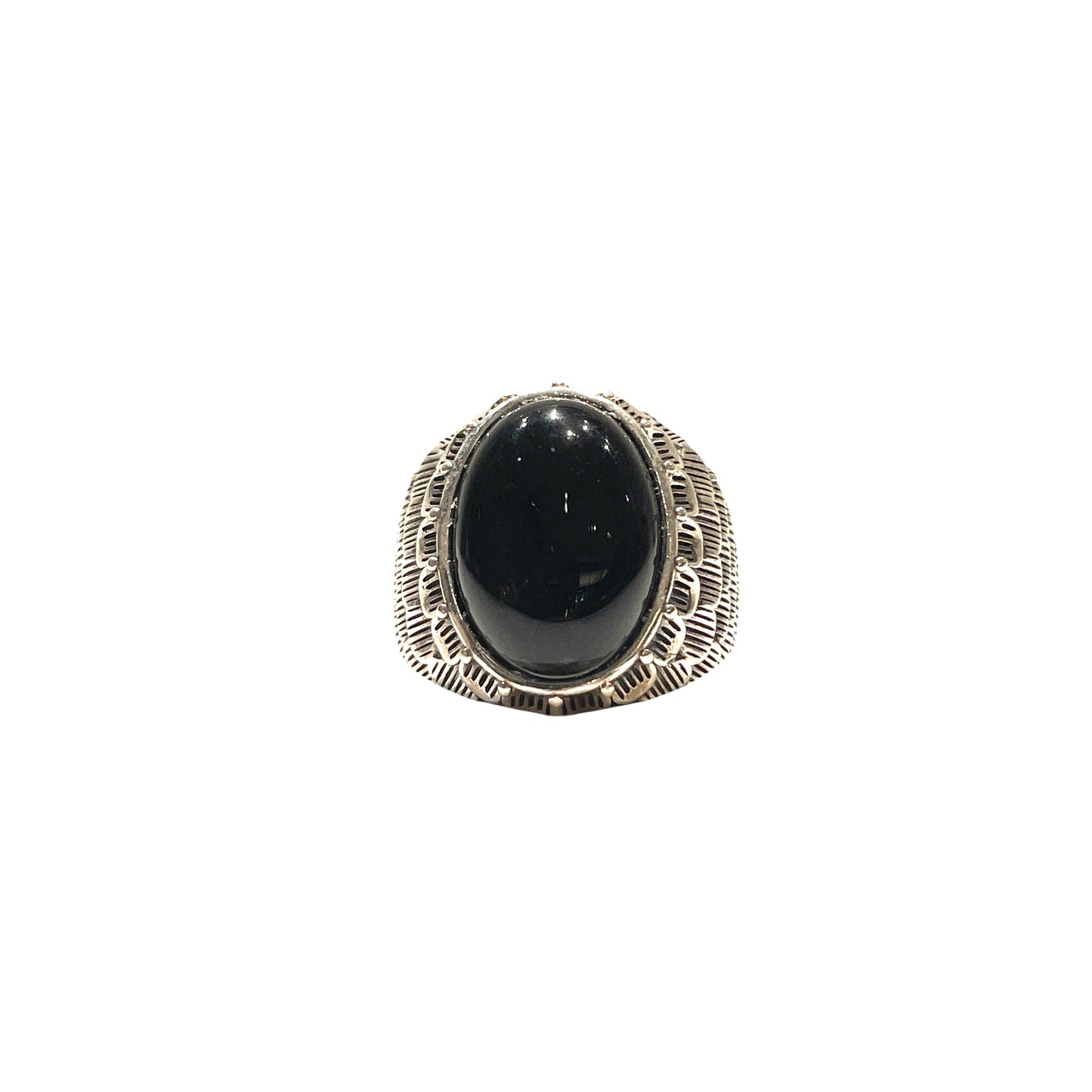 Snake scale ring stone “ black onyx “