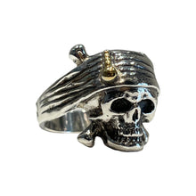  Ring Skull Captain Jack Sparrow With Gold plated pendant