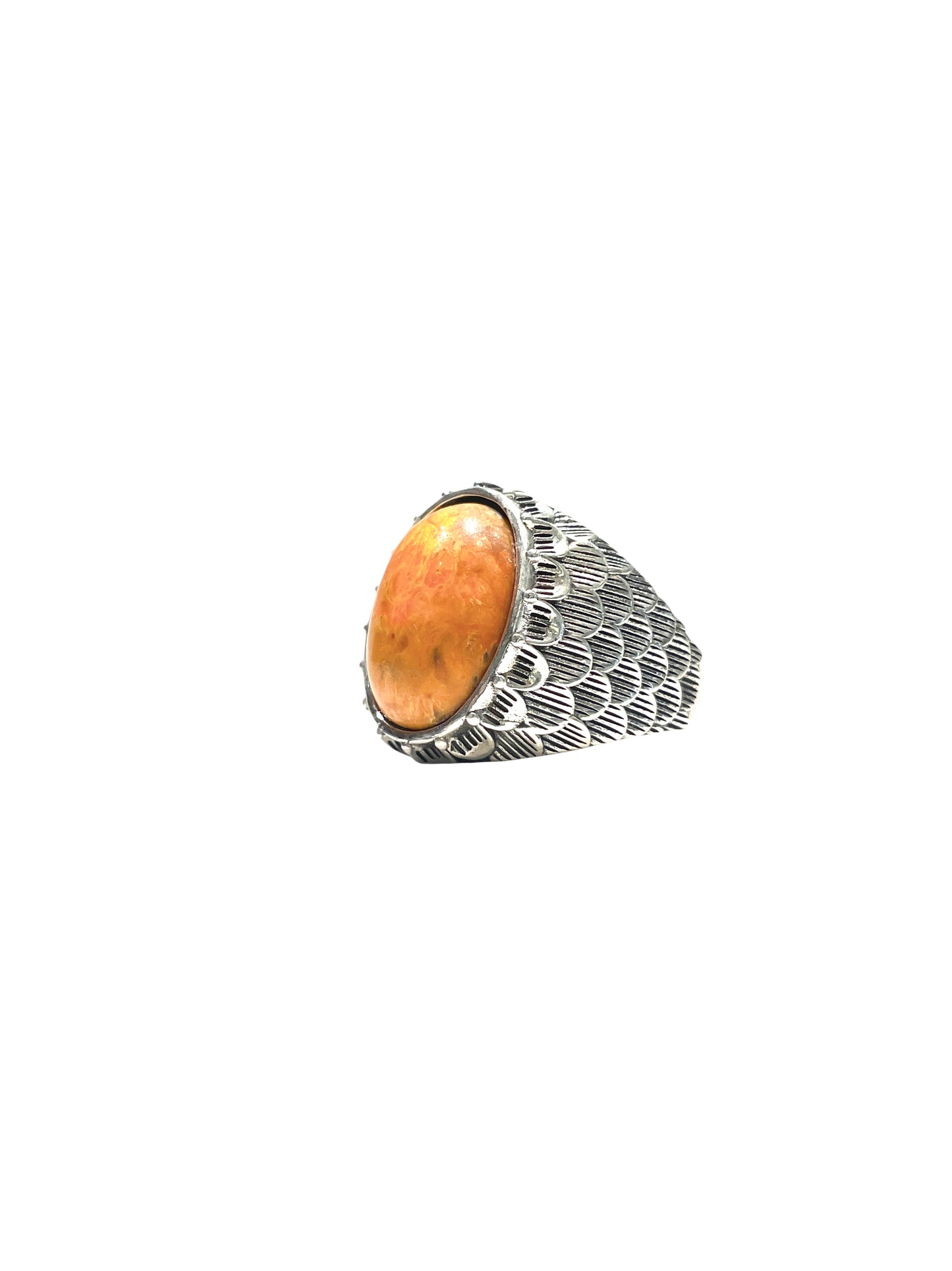 Snake scale ring stone “ Orange Jasper “
