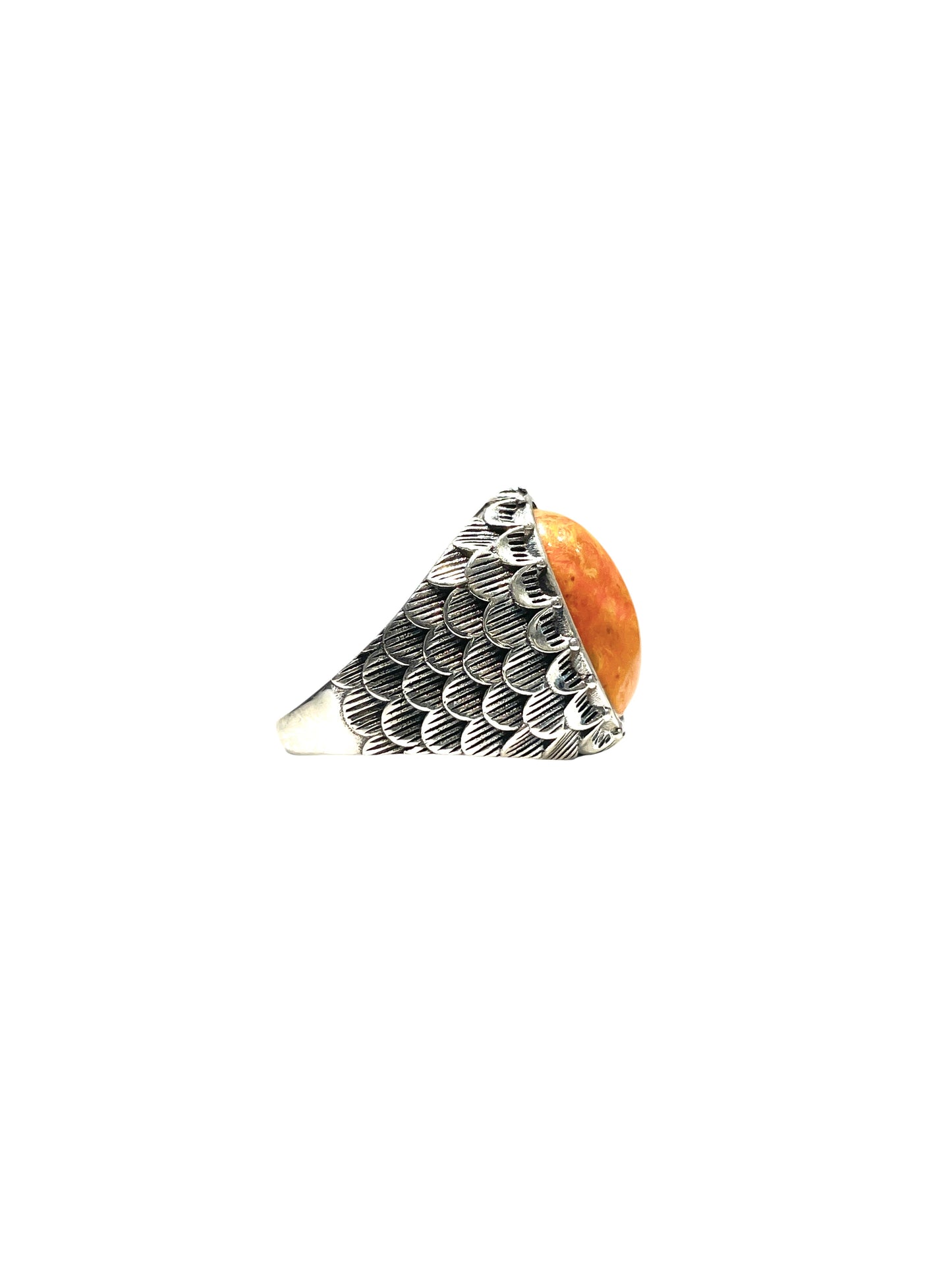 Snake scale ring stone “ Orange Jasper “