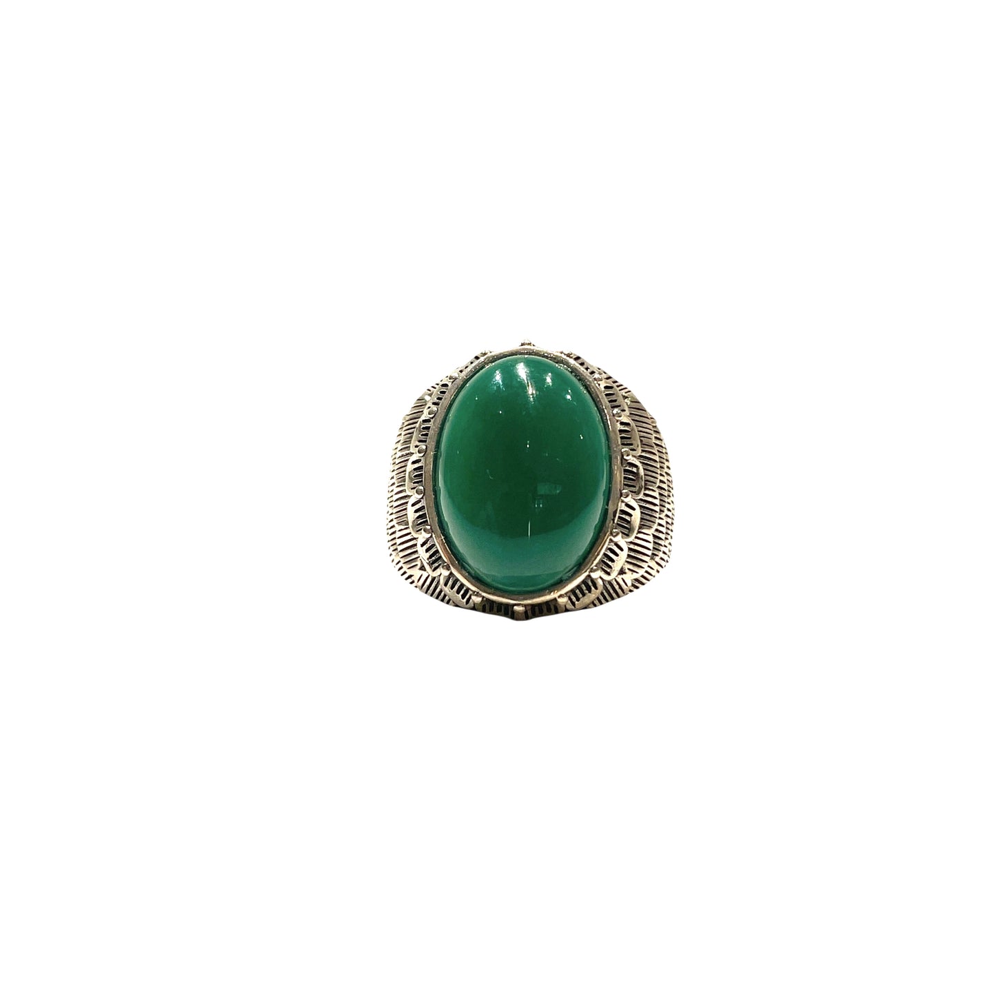 Snake scale ring stone “ green onyx “