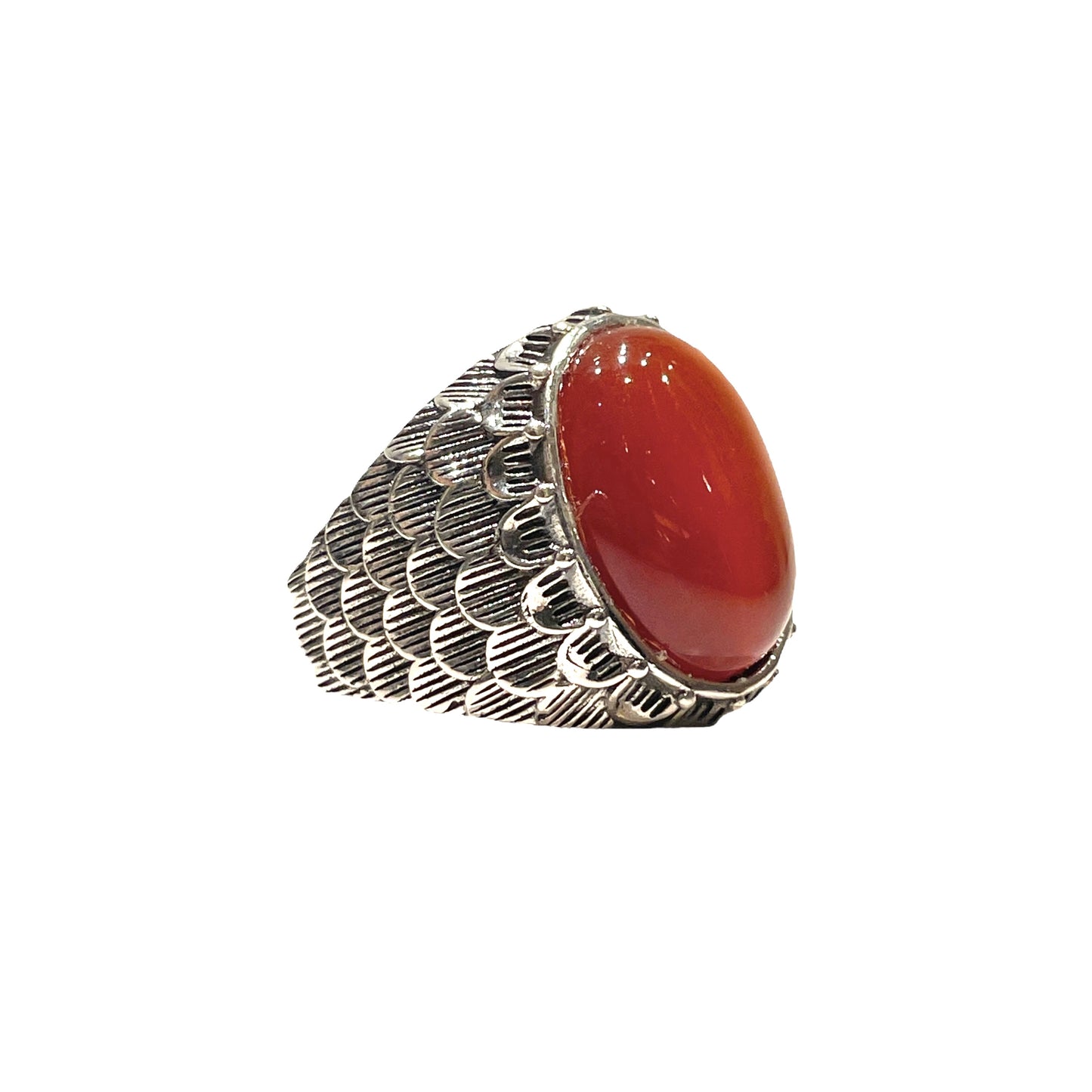 Snake scale ring stone “ red onyx “