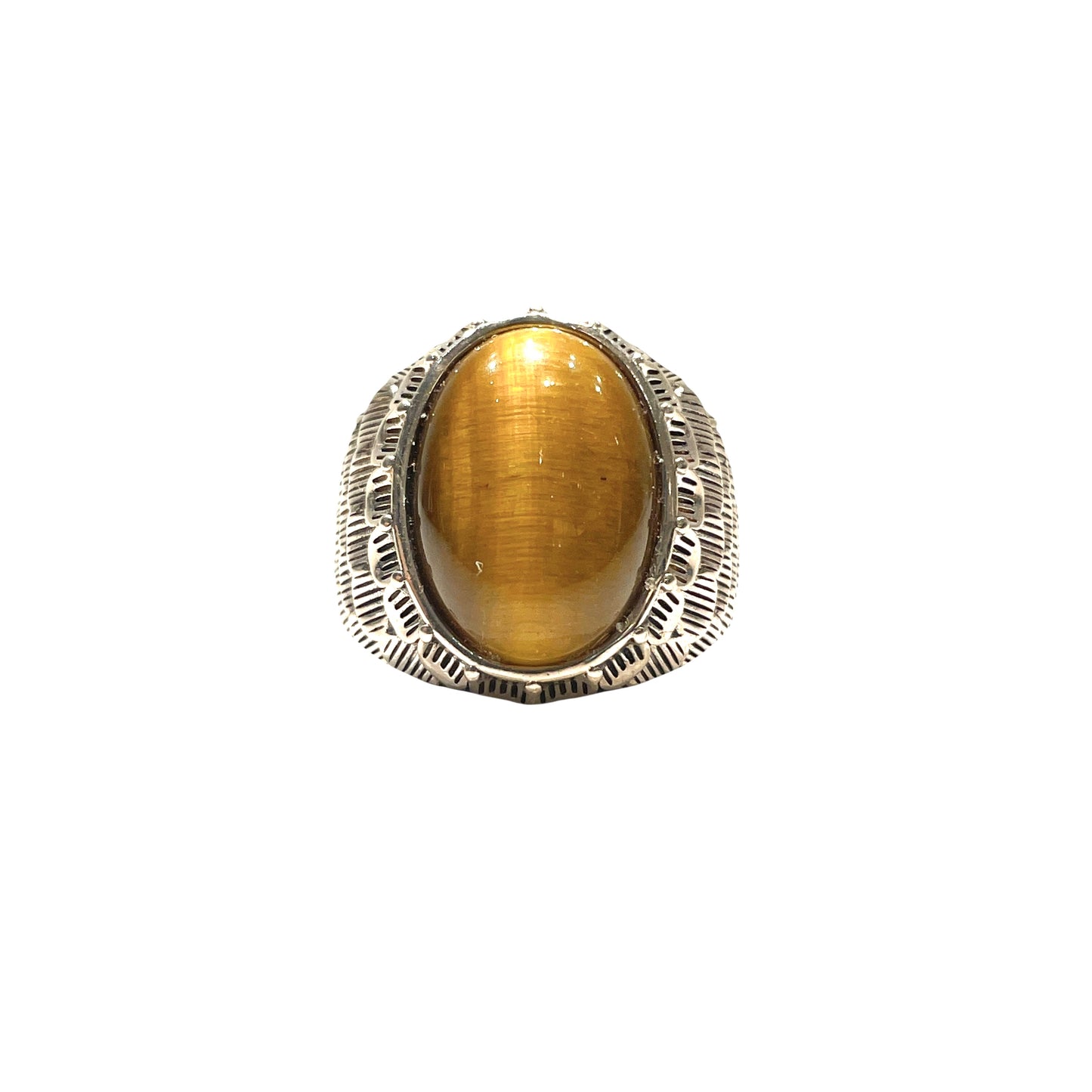 Snake scale ring stone “ Tiger Eyes ”