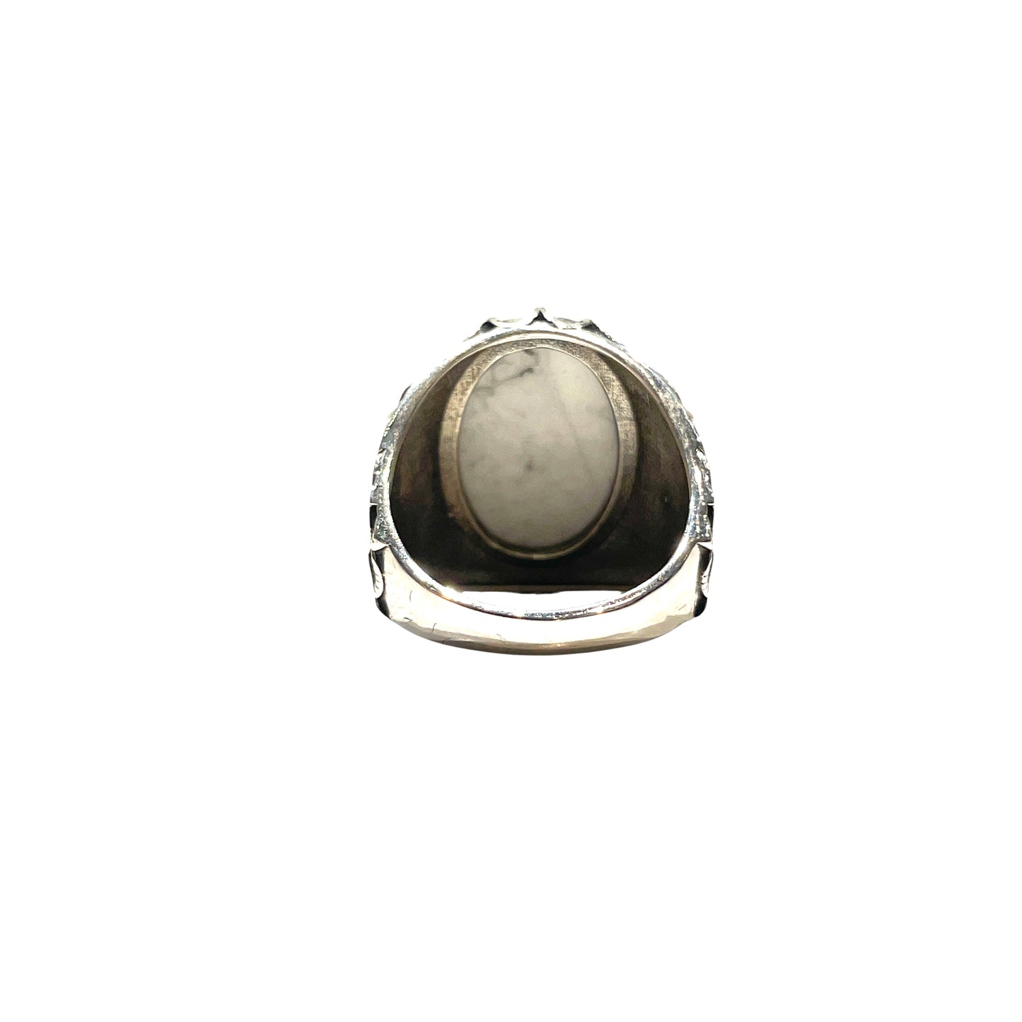 Snake scale ring stone “ howlite white”