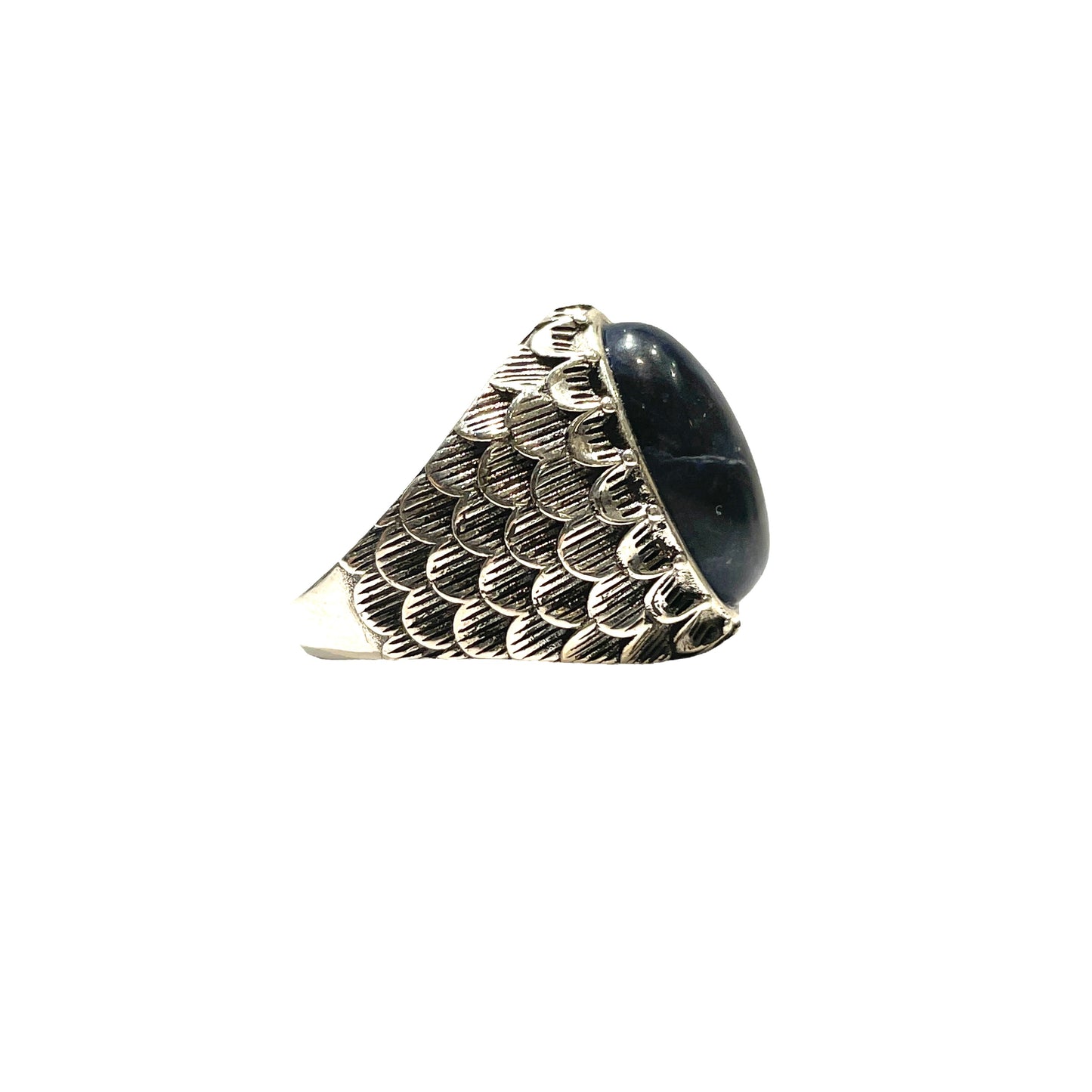 Snake scale ring stone “ Sodalite blue”