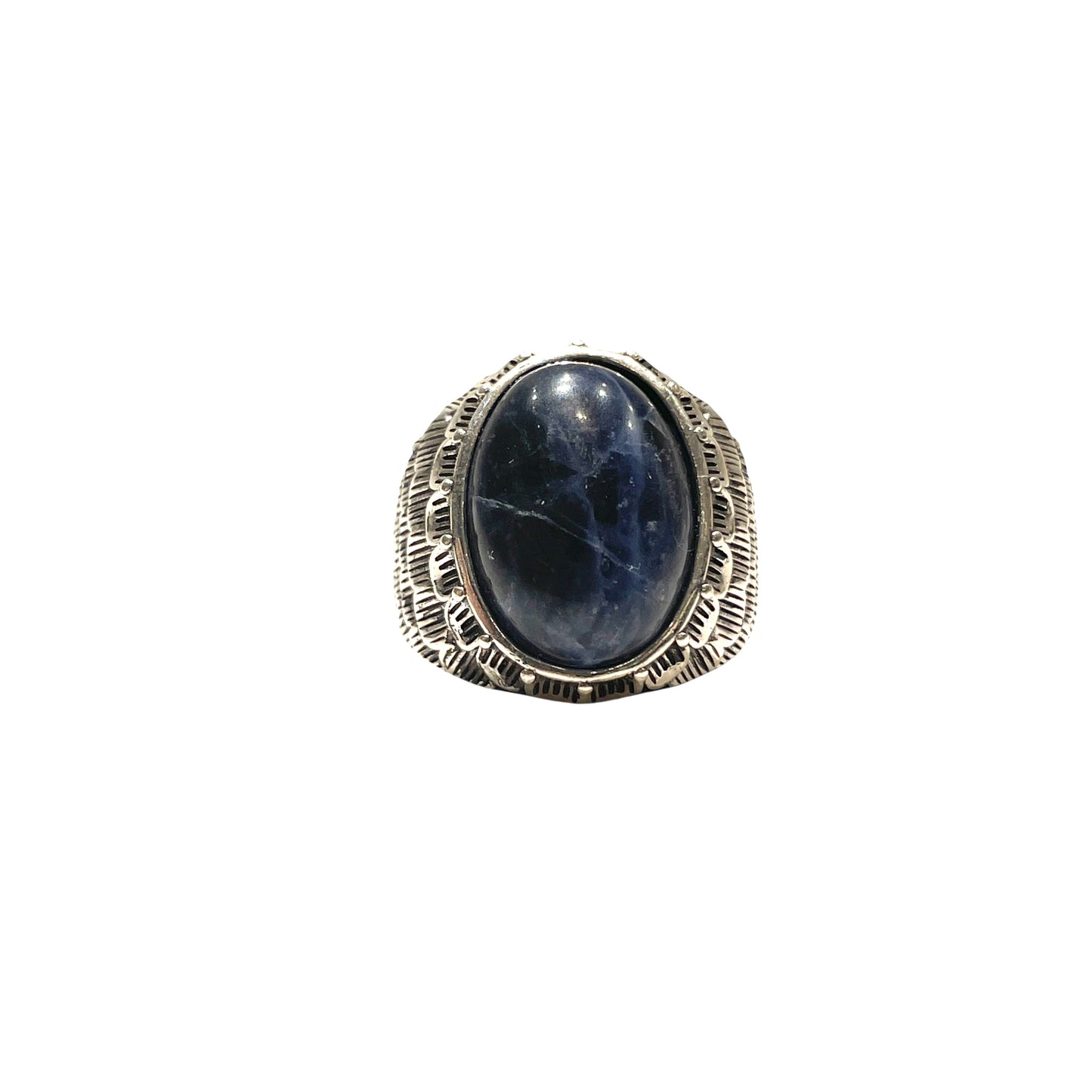 Snake scale ring stone “ Sodalite blue”