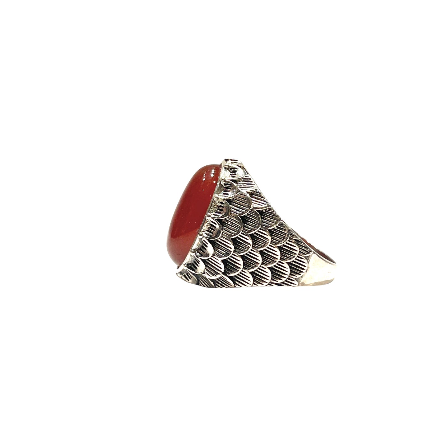 Snake scale ring stone “ red onyx “