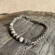  Matte Grey Jasper Bracelet Beads Chains