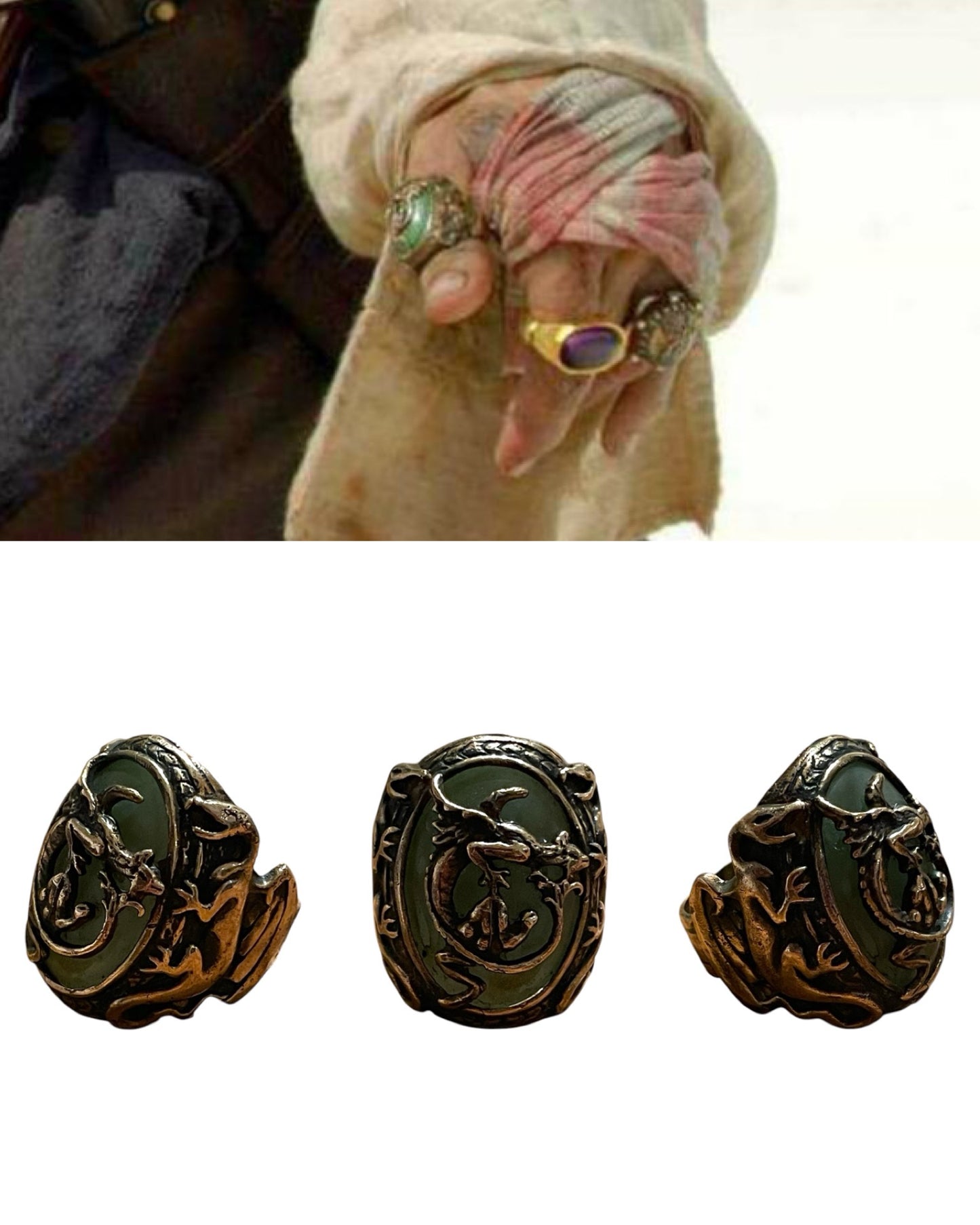 Dragon Ring Brass Captain Jack Sparrow - The Pirates of The Caribbean Series
