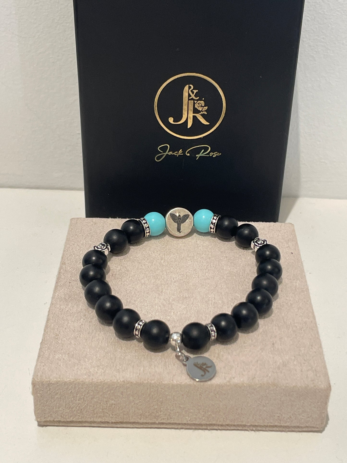 Bracelet Johnny Depp’s crow hand tattoo turquoise “Black Turquoise”