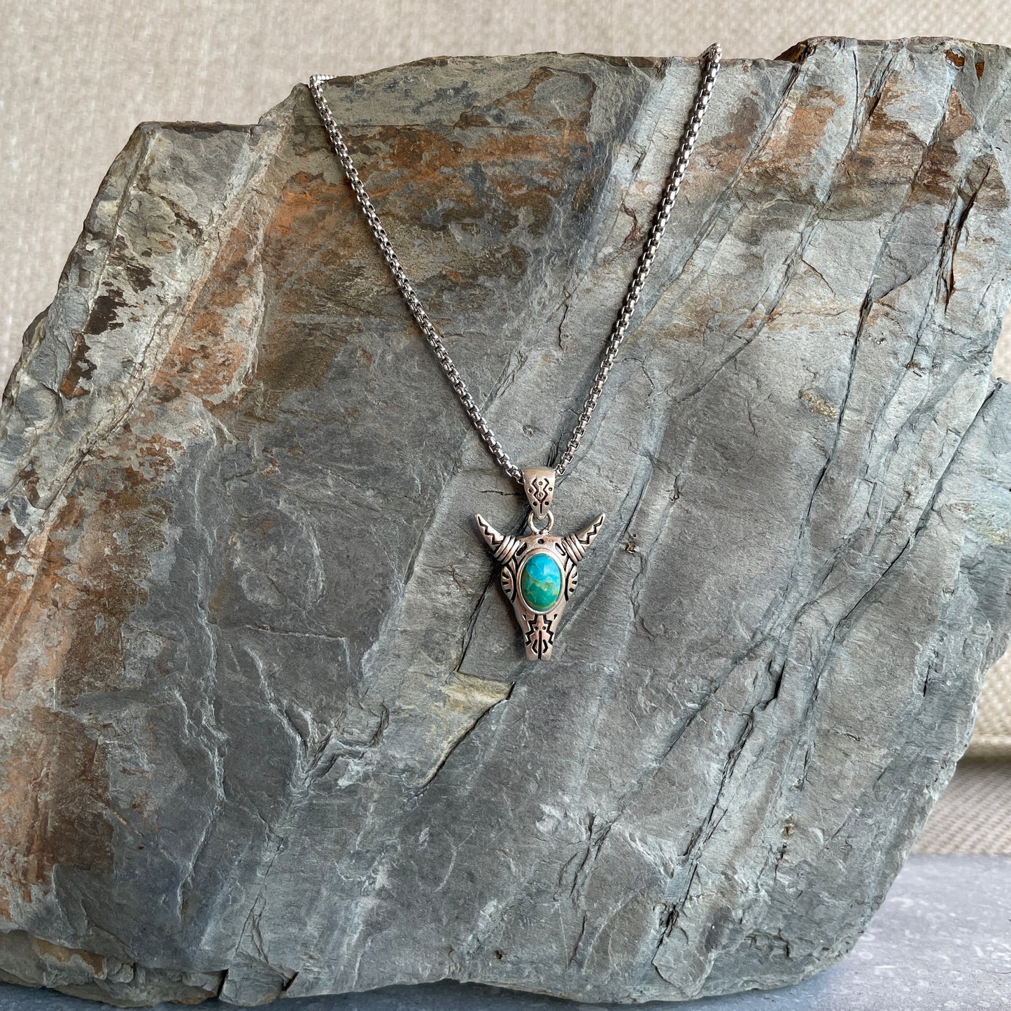 Navajo buffalo Turquoise Necklace