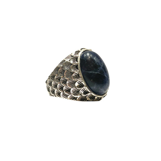 Snake scale ring stone “ Sodalite blue”