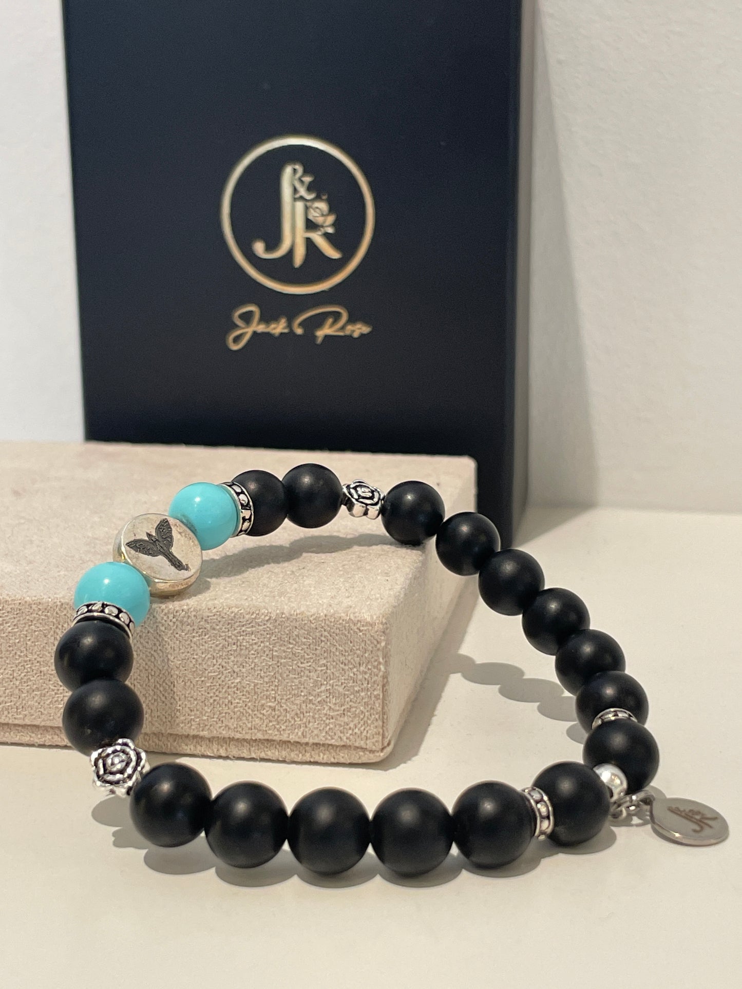 Bracelet Johnny Depp’s crow hand tattoo turquoise “Black Turquoise”