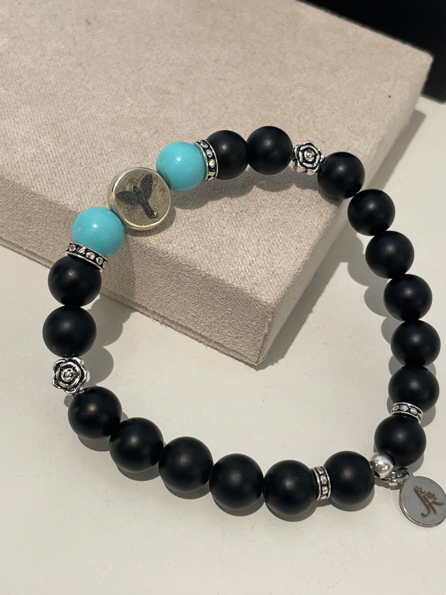 Bracelet Johnny Depp’s crow hand tattoo turquoise “Black Turquoise”