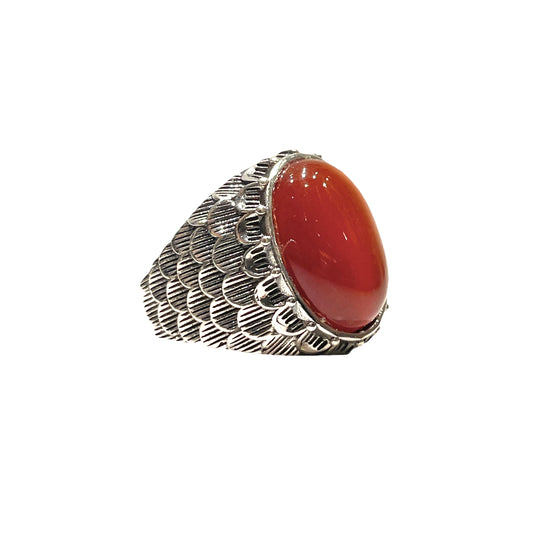 Snake scale ring stone “ red onyx “