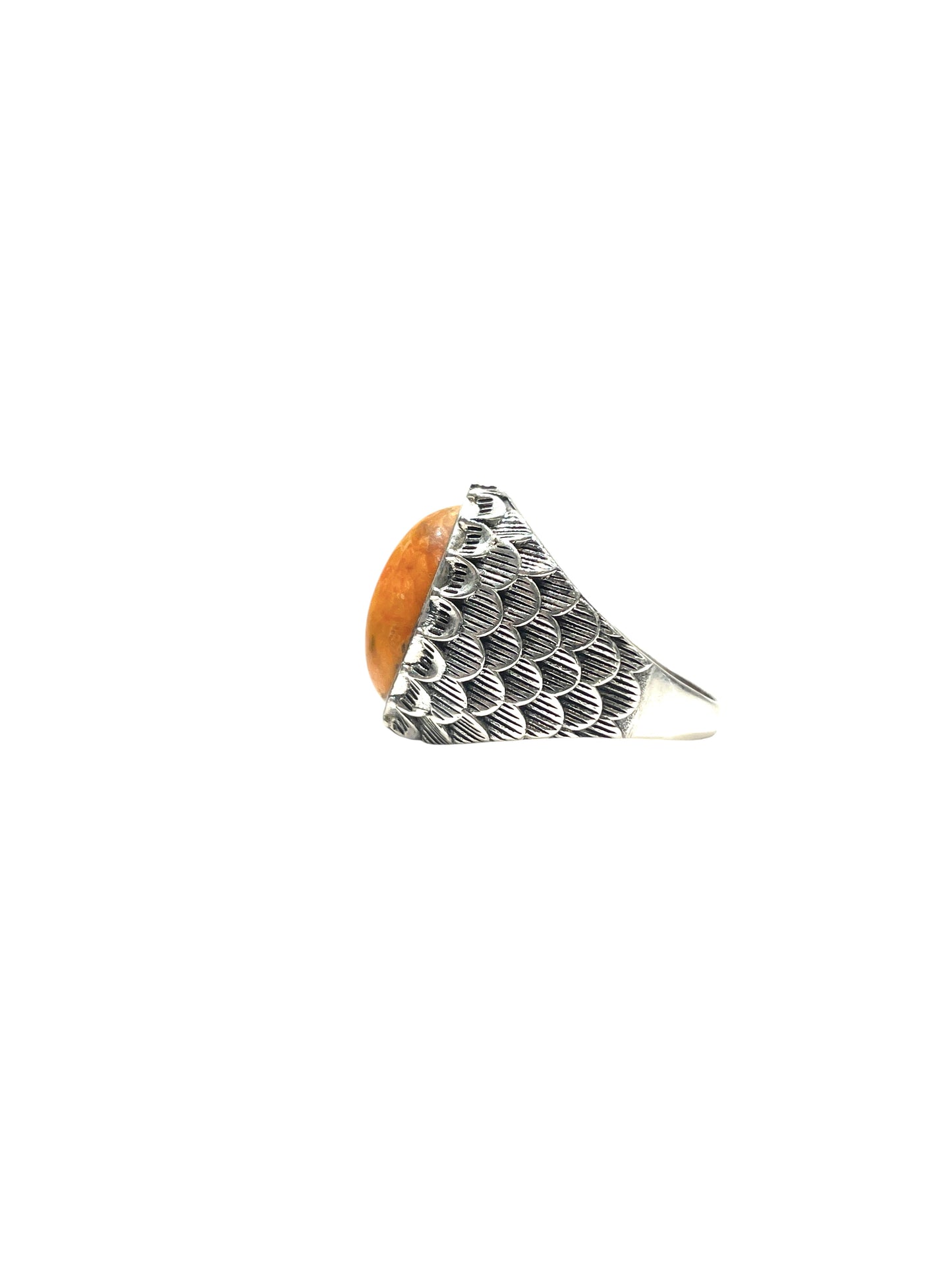 Snake scale ring stone “ Orange Jasper “