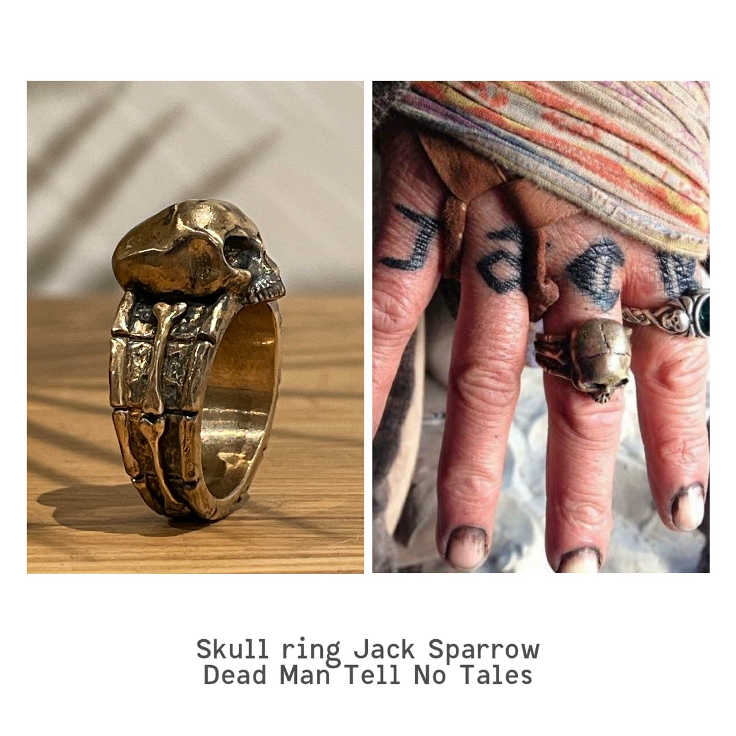 Skull Ring Brass DMTNT Captain Jack Sparrow - The Pirates of The Caribbean Series